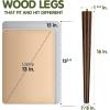 Yes4All 3 Inches Square Wood Furniture Legs Set of 4 – Wooden Replacement Feet for Couch – Adjustable Sofa, Ottomans Tapered Leg with Leveler – Brown Solid Wood Parts for Table, Chair(Round Wood)