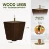 Yes4All 3 Inches Square Wood Furniture Legs Set of 4 – Wooden Replacement Feet for Couch – Adjustable Sofa, Ottomans Tapered Leg with Leveler – Brown Solid Wood Parts for Table, Chair(Square Brown)