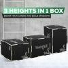 Yes4All 3 in 1 Non-Slip Wooden Plyo Box, Step Up Box for Workout, Plyometric Jump Box for Skipping, Jumping, Lunges, Squats, Dips(A. Black)