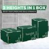 Yes4All 3 in 1 Non-Slip Wooden Plyo Box, Step Up Box for Workout, Plyometric Jump Box for Skipping, Jumping, Lunges, Squats, Dips(E. Green – Updated version)