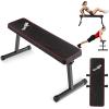 Yes4All 41/45 Inches Flat Weight Bench – 2.5″ Thick Cushion Foldable Bench Press with Non-Slip Foot Caps(Black)