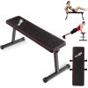 Yes4All 41/45 Inches Flat Weight Bench – 2.5″ Thick Cushion Foldable Bench Press with Non-Slip Foot Caps(Red)