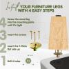 Yes4All 4.5 Inches Square Wood Furniture Legs Set of 4 – Wooden Replacement Feet for Couch, Bed, Bench – Adjustable Sofa, Ottomans Tapered Leg with Leveler – Nature Rubber Wood Parts for Table, Chair(Natural)