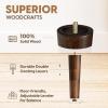 Yes4All 4.5 Inches Square Wood Furniture Legs Set of 4 – Wooden Replacement Feet for Couch, Bed, Bench – Adjustable Sofa, Ottomans Tapered Leg with Leveler – Nature Rubber Wood Parts for Table, Chair(Round Brown)