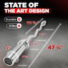 Yes4All 480LB Standard Straight Barbell 60″ & EZ Curl Bar 47″, Weight Bar 1″ Diameter – Star Lock Collars & Rubber Ring for Deadlifts, Squats(E. Olympic Curl Bar 2″ – 200lbs)