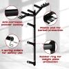 Yes4All 6 Pegs & 4 Barbell Storage Racks Load Up to 1190 LBS – Wall Mounted Weight Plate Tree & Barbell Holder(A. Wall Mounted (Black))