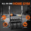 Yes4All 6 Pegs & 4 Barbell Storage Racks Load Up to 1190 LBS – Wall Mounted Weight Plate Tree & Barbell Holder(B. Multi-Functional (Black))
