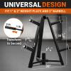 Yes4All 6 Pegs & 4 Barbell Storage Racks Load Up to 1190 LBS – Wall Mounted Weight Plate Tree & Barbell Holder(C. 3-Leg (Black))