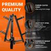 Yes4All 6 Pegs & 4 Barbell Storage Racks Load Up to 1190 LBS – Wall Mounted Weight Plate Tree & Barbell Holder(C. 3-Leg (Black))