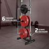 Yes4All 6-Pegs Olympic Weight Plate & 2 Barbells – Weight Plate Tree Holder & Vertical Barbell Storage Rack(A. Weight Plate Tree Holder)