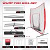 Yes4All 7x7ft Baseball Net with Batting Tee, Durable Softball Nets for Hitting and Pitching Practice, Backstop Net for Backyard Training
