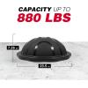 Yes4All 880LBS Half Ball Balance Trainer, Pilates Balance & Stability Ball for Exercises, Home Gym, Floor & Full Body Workouts(A. Matte Black)