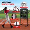 Yes4All 9 Hole Pitching Net, Pre-Installed Pitching Target & U Frame Foam-Padded, 4-Height Adjustable Pitching Net with Strike Zone Upgraded Bungee Cord, 2 Sandbags & 4 Ground Stakes Included