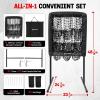 Yes4All 9 Hole Pitching Net, Pre-Installed Pitching Target & U Frame Foam-Padded, 4-Height Adjustable Pitching Net with Strike Zone Upgraded Bungee Cord, 2 Sandbags & 4 Ground Stakes Included