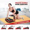 Yes4All Ab Crunch Machine – Lockable Ergonomic Foam Handle With Resistance Bands, Maximum Capacity 330 Lbs, Sit Up Exercise Equipment, Total Body Workout Machine Red, Black