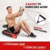 Yes4All Ab Crunch Machine – Lockable Ergonomic Foam Handle With Resistance Bands, Maximum Capacity 330 Lbs, Sit Up Exercise Equipment, Total Body Workout Machine Red, Black