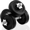Yes4All Adjustable Dumbbell Set with Weight Plates/Connector – Exercise & Workout Equipment – Size Options 40lbs to 200lbs(E. Barbell 50LB or 25LB Dumbbell Pair)