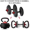 Yes4All Adjustable Kettlebell Handle for Weight Plates, Dumbbell Converter for Strength Training Kettlebells, Home Gym(B. Red – Single)