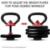 Yes4All Adjustable Kettlebell Handle for Weight Plates, Dumbbell Converter for Strength Training Kettlebells, Home Gym(C. Red – Pair)