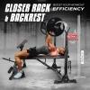 Yes4All Adjustable Weight Bench with Rack, 800lbs Workout Bench Press with Leg Extension, Preacher Curl Pad & Resistance Bands for Home Gym(A. Adjustable Weight Bench with Rack)