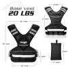 Yes4All Adjustable Weighted Vest 11-32lbs with Reflective Strip, Large Weight Vest for Strength Training for Men & Women(Black 2)