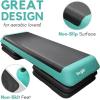 Yes4All Adjustable Workout Aerobic Exercise Step Platform Health Club Size with 4 Adjustable Risers Included and Extra Risers Options(A. Green/Black)