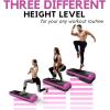 Yes4All Adjustable Workout Aerobic Exercise Step Platform Health Club Size with 4 Adjustable Risers Included and Extra Risers Options(C. Pink/Black)