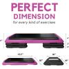 Yes4All Adjustable Workout Aerobic Exercise Step Platform Health Club Size with 4 Adjustable Risers Included and Extra Risers Options(C. Pink/Black)
