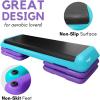 Yes4All Adjustable Workout Aerobic Exercise Step Platform Health Club Size with 4 Adjustable Risers Included and Extra Risers Options(D. Teal/Purple)