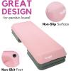Yes4All Adjustable Workout Aerobic Exercise Step Platform Health Club Size with 4 Adjustable Risers Included and Extra Risers Options(F. Pink/Grey)