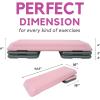 Yes4All Adjustable Workout Aerobic Exercise Step Platform Health Club Size with 4 Adjustable Risers Included and Extra Risers Options(F. Pink/Grey)