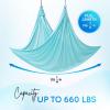 Yes4All Aerial Yoga Hammock 5.5 Yards, 198 Inches Height Aerial Silks, Yoga Trapeze Increasing Strength, Flexibility and Balance(C. Sea Glass Blue)
