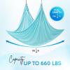 Yes4All Aerial Yoga Hammock 5.5 Yards, 198 Inches Height Aerial Silks, Yoga Trapeze Increasing Strength, Flexibility and Balance(C. Sea Glass Blue)