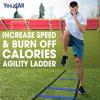 Yes4All Agility Ladder Speed Training Equipment, Adjustable Football Ladder for All Ages with Carry Bag, Durable, Portable, Multiple Colors & Rungs(E. 12 rung – Blue)