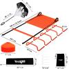 Yes4All Agility Ladder Speed Training Equipment Set – 1 Adjustable Agility Ladder, 12 Soccer Cones, 5 Hurdles, Jump Rope, Running Parachute – Speed & Agility Training Equipment for All Ages(B. Set Orange)