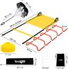 Yes4All Agility Ladder Speed Training Equipment Set – 1 Adjustable Agility Ladder, 12 Soccer Cones, 5 Hurdles, Jump Rope, Running Parachute – Speed & Agility Training Equipment for All Ages(A. Set Yellow)