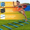 Yes4All Agility Ladder Speed Training Equipment Set – 1 Adjustable Agility Ladder, 12 Soccer Cones, 5 Hurdles, Jump Rope, Running Parachute – Speed & Agility Training Equipment for All Ages(C. Set Blue with Jump Rope)