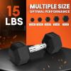 Yes4All Chrome Grip Encased Hex Dumbbells – Hand Weights With Anti-Slip 5-50 LBS Single(15 Pounds – Single)