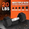 Yes4All Chrome Grip Encased Hex Dumbbells – Hand Weights With Anti-Slip 5-50 LBS Single(20 Pounds – Single)