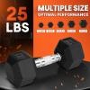 Yes4All Chrome Grip Encased Hex Dumbbells – Hand Weights With Anti-Slip 5-50 LBS Single(25 Pounds – Single)