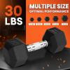 Yes4All Chrome Grip Encased Hex Dumbbells – Hand Weights With Anti-Slip 5-50 LBS Single(30 Pounds – Single)