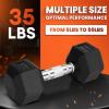 Yes4All Chrome Grip Encased Hex Dumbbells – Hand Weights With Anti-Slip 5-50 LBS Single(35 Pounds – Single)