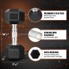 Yes4All Chrome Grip Encased Hex Dumbbells – Hand Weights With Anti-Slip 5-50 LBS Single(50 Pounds – Single)