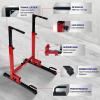 Yes4All Dip Stand 500 LBS Capacity, 80 Levels Adjustable Dip Bars, Dip Station Machine for Home Gym(Red & Black)