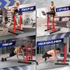 Yes4All Dip Stand 500 LBS Capacity, 80 Levels Adjustable Dip Bars, Dip Station Machine for Home Gym(Red & Black)