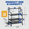 Yes4All Dumbbell Rack, Weight Rack for Home Gym, Sports Equipment Organizer for Dumbbells Kettlebells Yoga Mat Foam Roller and Balls, All in One Gym Workout Storage with Wheels and Hooks(Black)