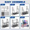 Yes4All Dumbbell Rack, Weight Rack for Home Gym, Sports Equipment Organizer for Dumbbells Kettlebells Yoga Mat Foam Roller and Balls, All in One Gym Workout Storage with Wheels and Hooks(Black)