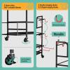 Yes4All Dumbbell Rack, Weight Rack for Home Gym, Sports Equipment Organizer for Dumbbells Kettlebells Yoga Mat Foam Roller and Balls, All in One Gym Workout Storage with Wheels and Hooks, Black