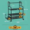 Yes4All Dumbbell Rack, Weight Rack for Home Gym, Sports Equipment Organizer for Dumbbells Kettlebells Yoga Mat Foam Roller and Balls, All in One Gym Workout Storage with Wheels and Hooks, Black