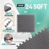 Yes4All EVA Interlocking Mats, Puzzle Floor Tiles, Foam Floor Padding with Border for Furniture, Home Space, Living Room, Garage 24 SQFT